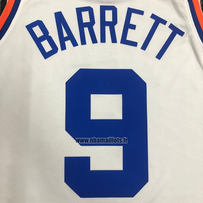 Maillot New York Knicks Rj Barrett NO 9 75th Anniversary Blanc